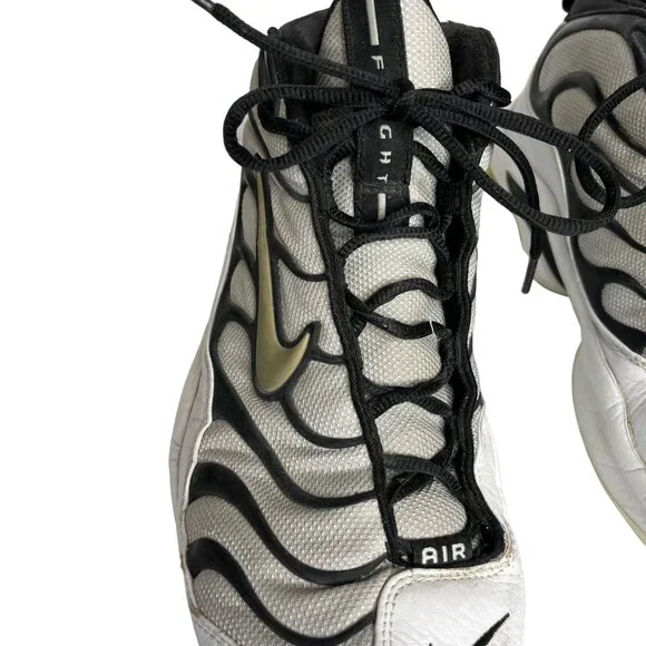 Nike Air Flight Determination Sneakers Mens Size 12.5 Lace Up White Black Rare - Picture 7 of 16